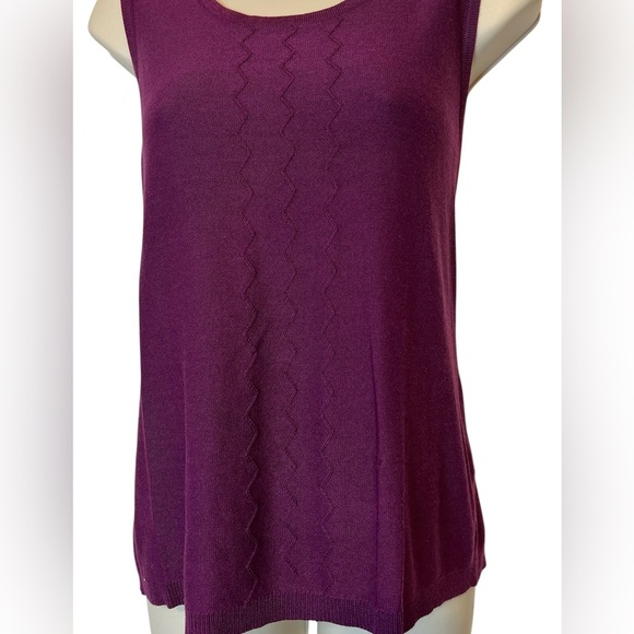 Cable & Gauge Camisole/Tank Knit, Sleeveless Women’s Top, Magenta, Size Large - Picture 11 of 11